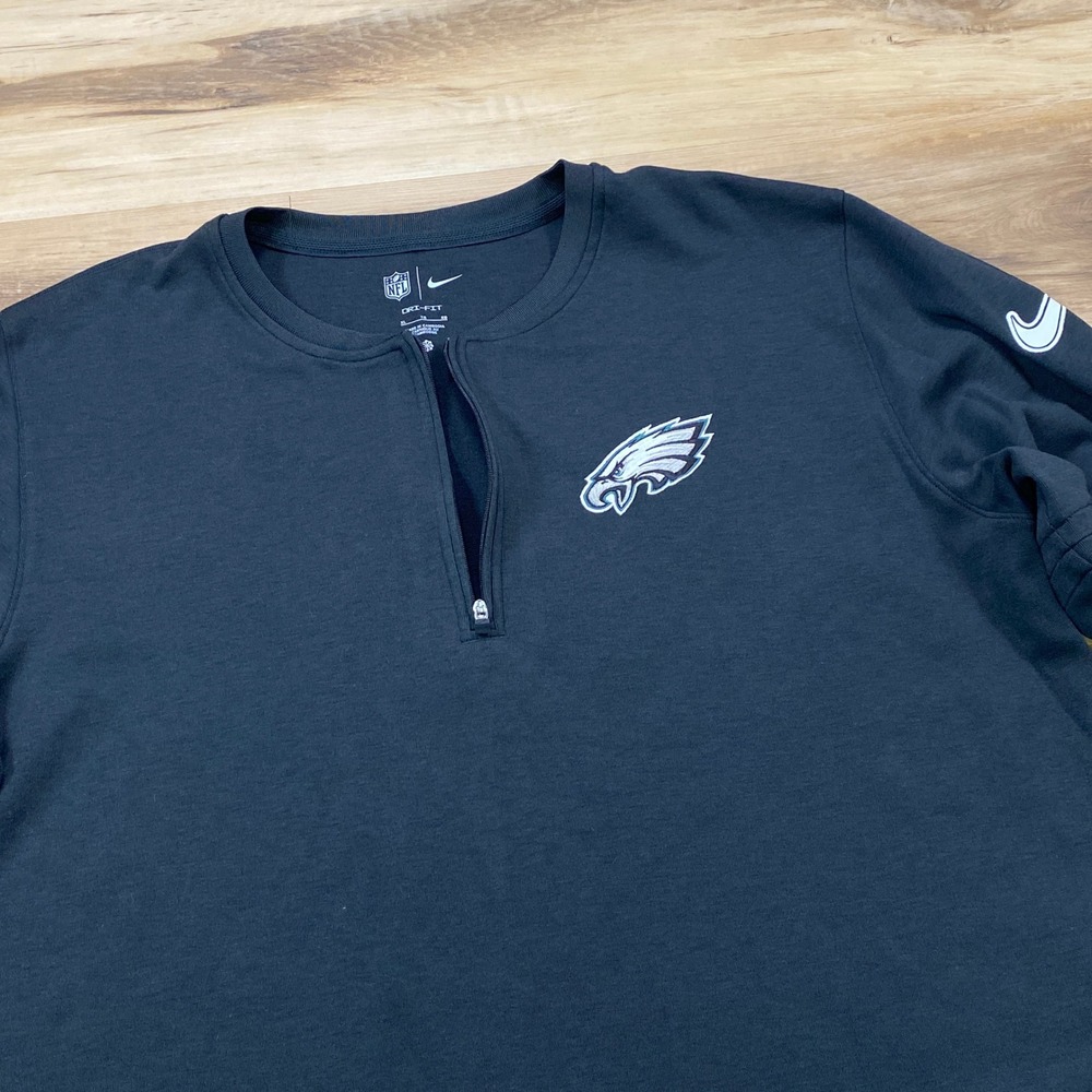 Nike NFL Philadelphia Eagles XL Dri-FIT Sideline Quarter Zip Pullover Black - Picture 3 of 8